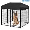 Large Dog Kennel Outside 4ft x 4.2ft x 4.45ft; Outdoor Dog Playpen Pet Pen Dog Crate With UV-Resistant Oxford Cloth Roof