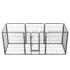 Dog Playpen 8 Panels Steel 31.5"x39.4" Black