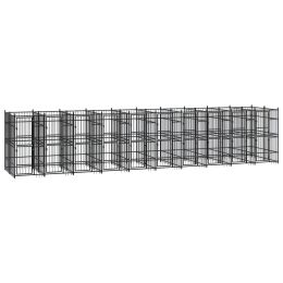 Outdoor Dog Kennel Steel 198.4 ftÂ¬â‰¤