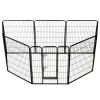 Dog Playpen 8 Panels Steel 31.5"x39.4" Black