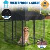 Large Dog Kennel Outside 4ft x 4.2ft x 4.45ft; Outdoor Dog Playpen Pet Pen Dog Crate With UV-Resistant Oxford Cloth Roof