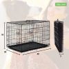 Double-Door Metal Dog Crate with Divider and Tray; X-Large; 48"L