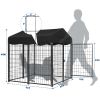 Large Dog Kennel Outside 4ft x 4.2ft x 4.45ft; Outdoor Dog Playpen Pet Pen Dog Crate With UV-Resistant Oxford Cloth Roof