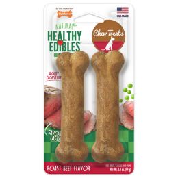 Nylabone Healthy Edibles All Natural Long Lasting Roast Beef Flavor Chew Treats 2 Count; Roast Beef; 1ea-SMall-Regular