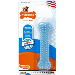 Nylabone Puppy Teething Soothing Flexible Chew Toy Blue Bone; Chicken; 1ea-XS-Petite 1 ct