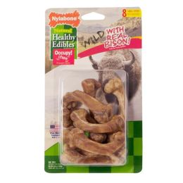 Nylabone Healthy Edibles WILD Natural Long Lasting Bison Flavor Dog Chew Treats Wild Bone; 1ea-SMall-Regular 8 ct