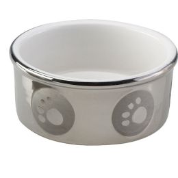 Spot Paw Print Dog Bowl Titanium 7 in