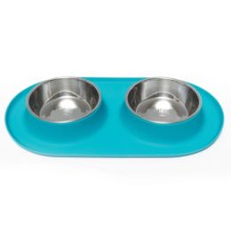 Messy Mutts Double Feeder Blue 1.5 Cup