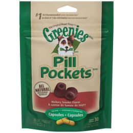 Greenies Pill Pockets Dog Treats Hickory Smoke Capsule 30 Count 7.9 oz