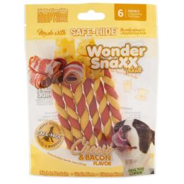 Wonder SnaXX Twists Cheese and Bacon Dog Treats 4.8 oz 6 Count Small Medium