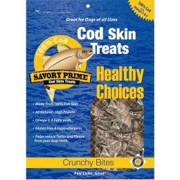 Savory Prime Cod Skin Crunchy Bites Dog Treats 4 oz