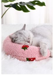 Cat U-shaped pillow protection cervical vertebra deep sleep pet pillow dog cat pillow dog dog toy cat toy (colour: white, size: 24*20*7cm)