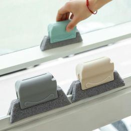 Removable window slot cleaning slot slot brushing slot slot brushing windowsill dead corner window cleaning slot brushing (colour: Grey with packaging)