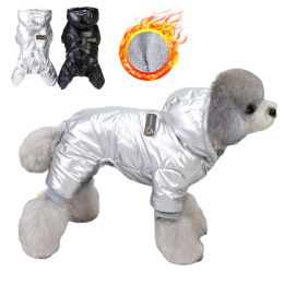 Winter Warm Pet Dog Jumpsuit Waterproof Dog Clothes for Small Dogs;  Dog Winter Jacket Yorkie Costumes Shih Tzu Coat Poodle Outfits (Color: black, size: XXL)