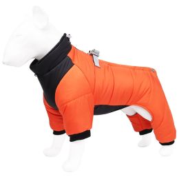 Winter dog coat;  dog jacket; Cross border new dog quadruped warm winter dog clothing windproof dog clothing pet cotton padded clothes wholesale (colour: orange, size: XL)