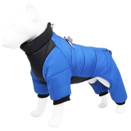 Winter dog coat;  dog jacket; Cross border new dog quadruped warm winter dog clothing windproof dog clothing pet cotton padded clothes wholesale (colour: Blue, size: 3XL)