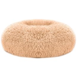 Pet Dog Bed Soft Warm Fleece Puppy Cat Bed Dog Cozy Nest Sofa Bed Cushion L Size (Color: Brown, size: L)