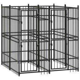 Outdoor Dog Kennel Steel 39.7 ftÂ¬â‰¤ (Color: black)