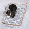 Warming Pet Pad Cartoon Paw Print Cat Warm Bed Plush Sleeping Pad For Small Puppy Dogs Kitten