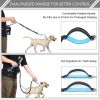 Hands Free Dog Leash with Zipper Pouch for Medium Large Dogs Running Walking Training Hiking, Adjustable Waist Belt with Reflective Threading, Retract